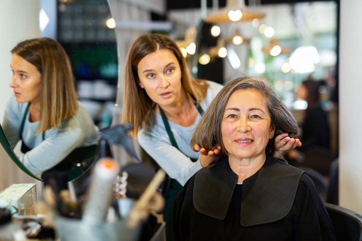 Woman working at a beauty salon