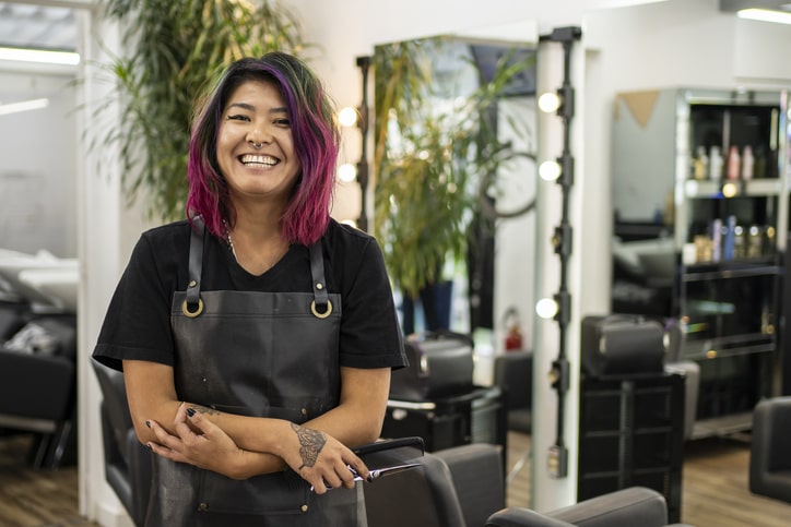 Woman Working at Beauty Salon