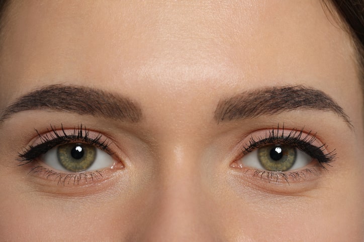 Woman with perfectly tinted eyebrows