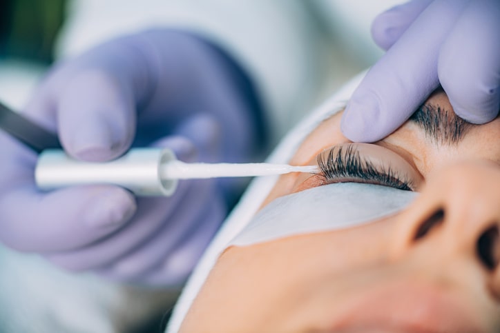 Woman getting lash lift