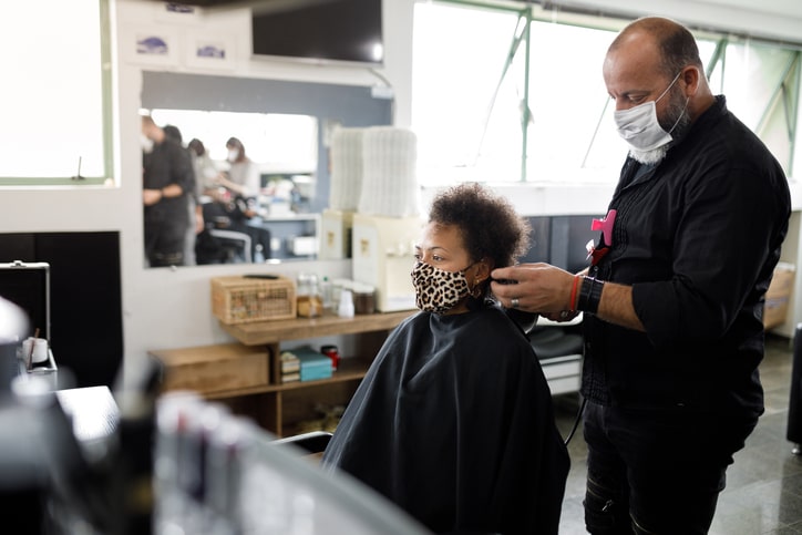 Man working at a beauty salon