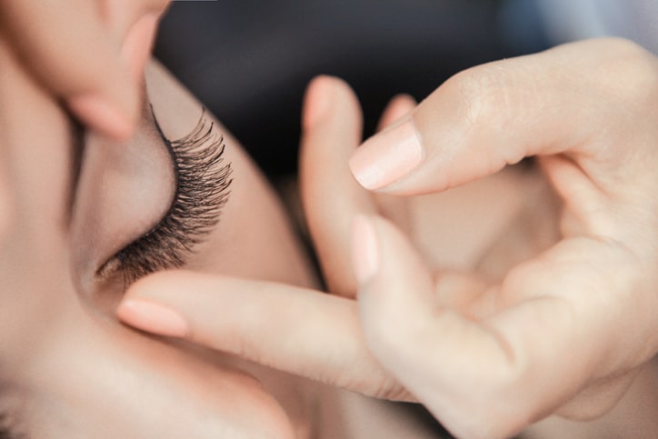 Woman Applying Magnetic Eyelashes