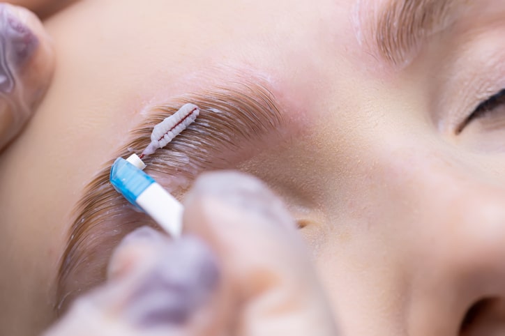 Woman Getting Eyebrow Lamination