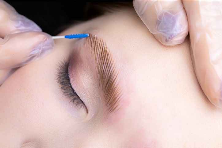 Woman Getting Eyebrow Lamination