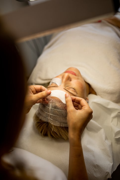 Woman Getting a Lash Lift at a Salon