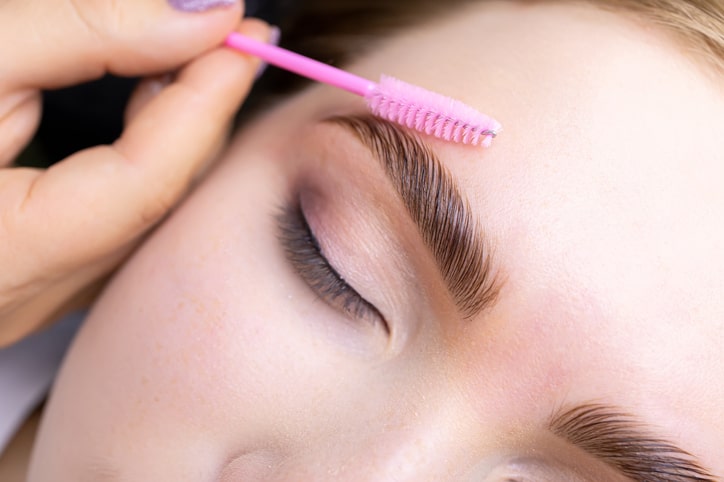 Woman Getting Brow Lamination Performed