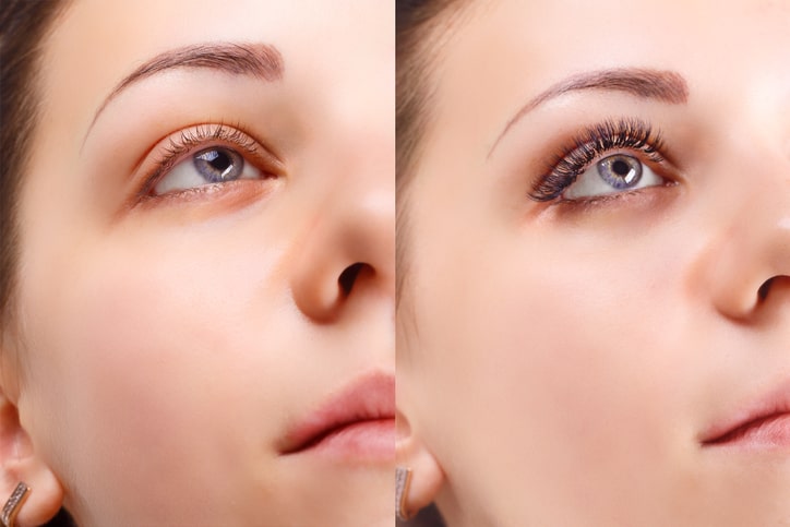 Woman with best eyelash extensions